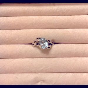 Handcrafted aquamarine sterling silver ring